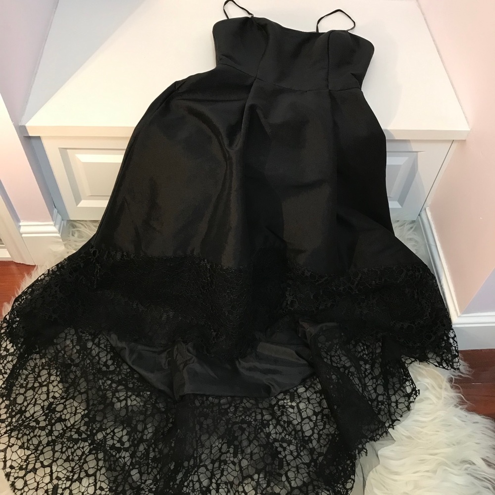 BETSY & ADAM Womens Lace Trim Hi-Low Party Dress - Picture 3 of 7